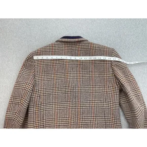 Laura Ashley Blazer Womens 8 (UK 10) Plaid 100% Wool 3-Button Jacket Vintage - Picture 9 of 10
